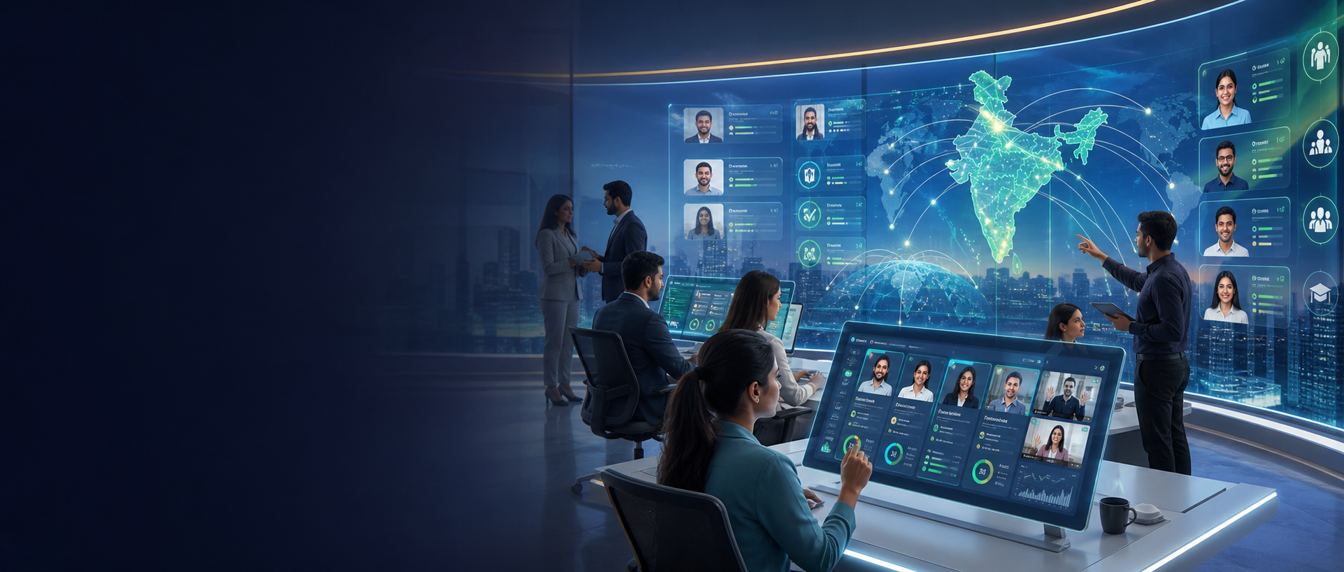 HireVexa global hiring network with recruiters and candidate intelligence dashboards